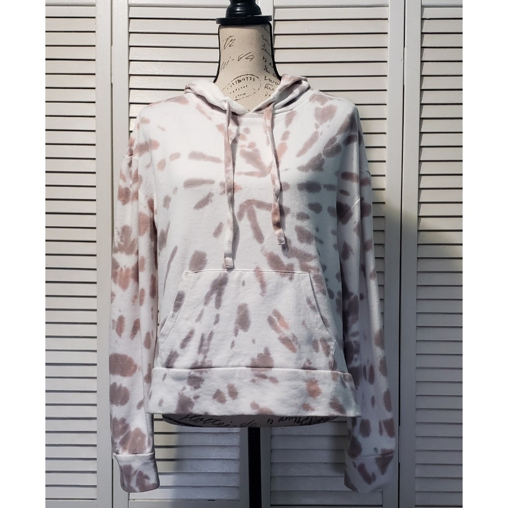 MNY Marc New York Performance Hoodie Women's‎ Small White Pink Gray Tie Dye